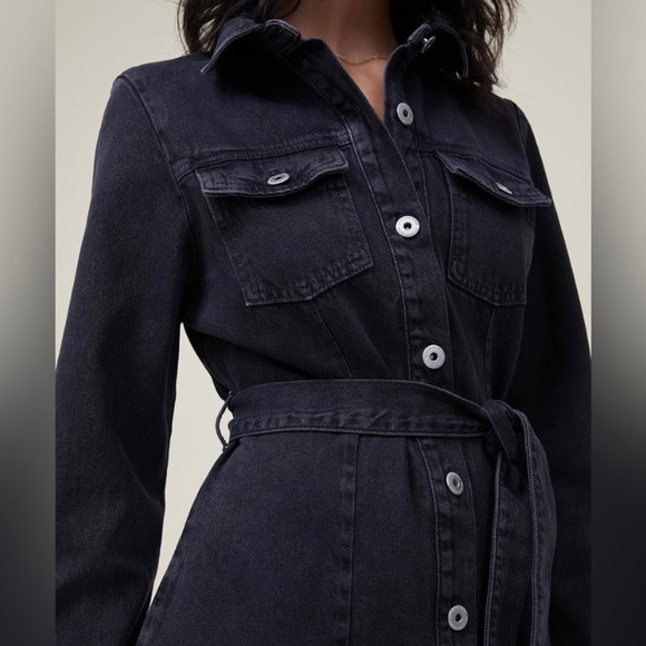 Black Denim Mini Dress - Picture 2 of 4